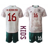 Camisa de Futebol México Hector Herrera #16 Equipamento Secundário Infantil Mundo 2022 Manga Curta (+ Calças curtas)
